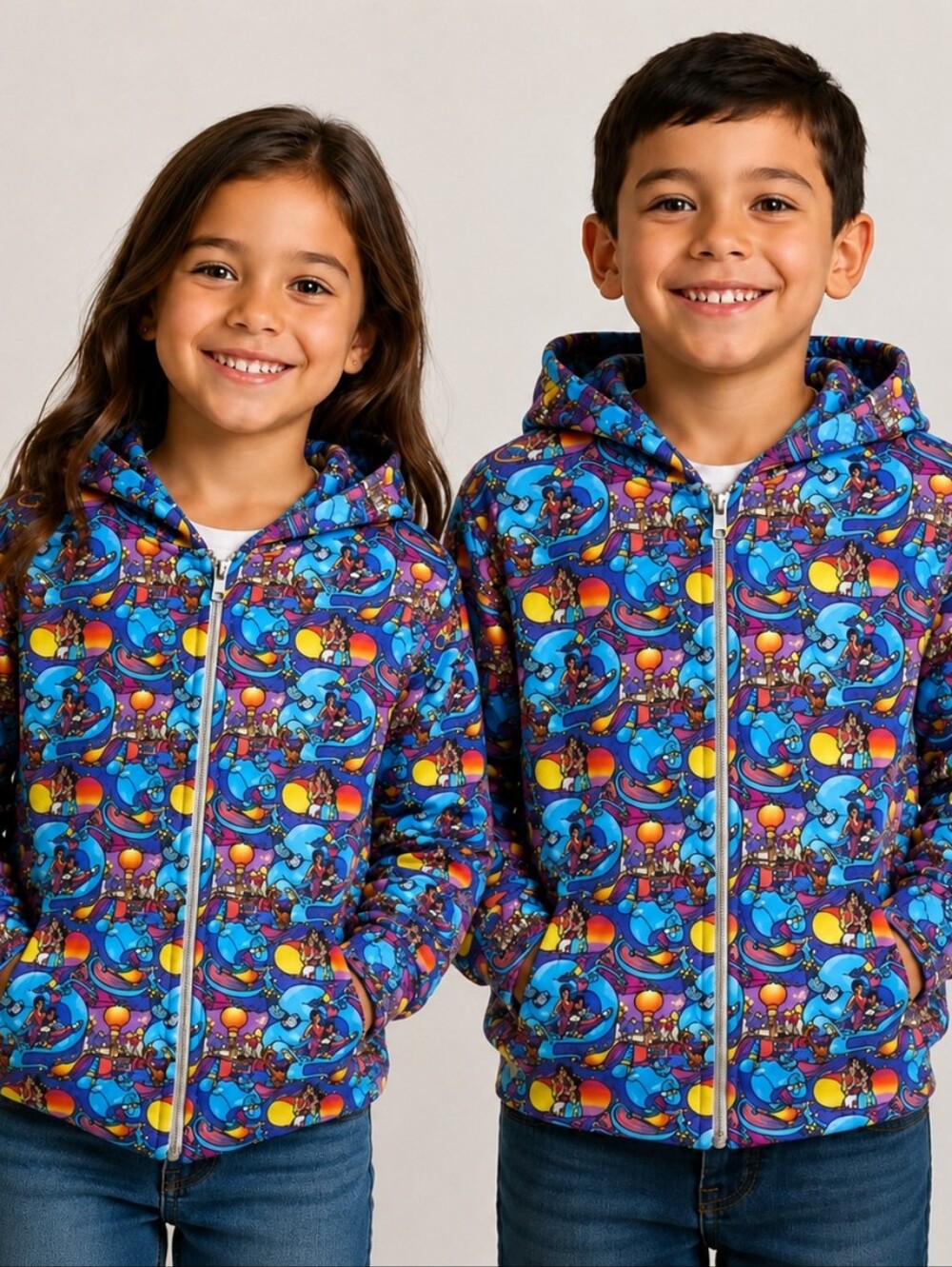 Aladdin Zip Up Bamboo Hoodie Unisex Size 7/8